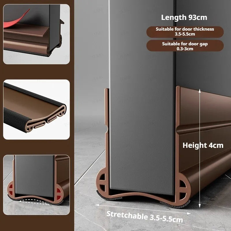 Flexible Door Draft Stopper with Soundproofing Seal