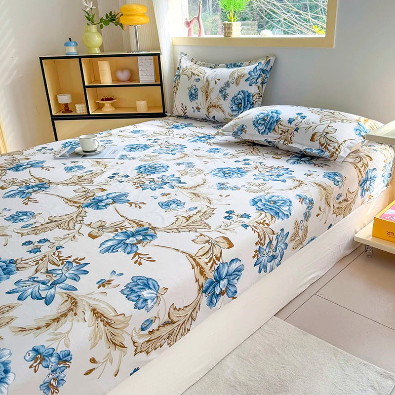 Botanical Floral Fitted Sheet – Soft Polyester Bedding for Everyday Comfort