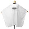 White waterproof hair cutting cape for professional salons and barbershops