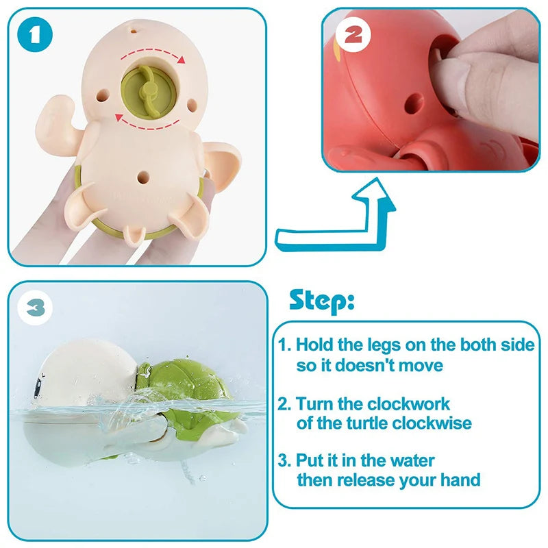 Wind-Up Swimming Animal Bath Toys for Toddlers