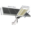 A solar street light panel with a solar cell and a light fixture, shown in a side view.