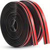 Roll of black and red T-shaped rubber car windshield seal strip for roof edge gap protection