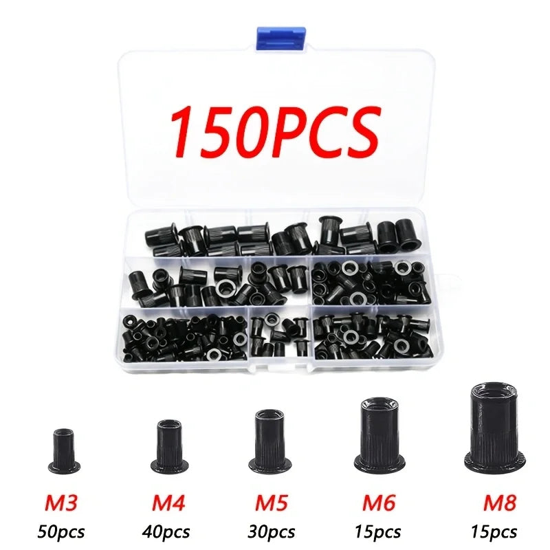 150-Piece Rivet Nut Kit with Gun and Mandrels