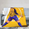 Gelbes Fußballspieler-Grafikdecke mit Trikot und Nummer 7