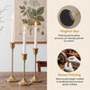Set of 6 Gold Brass Taper Candle Holders with Weighted Base