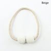 Beige pearl magnetic curtain clips with a delicate chain design