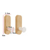 Two natural wood hooks with white adhesive pads for entryway and bathroom organization.