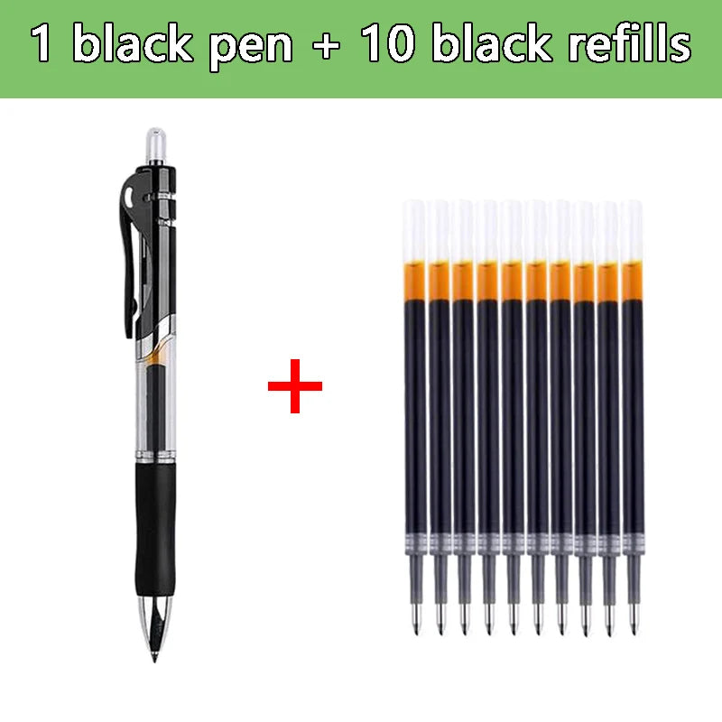 Smooth 0.5mm Gel Pen Set with Refills (Black, Blue, Red)