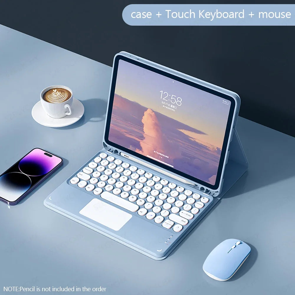 iPad Keyboard Case with Bluetooth Mouse
