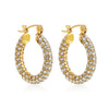 Geometric Gold Plated Huggie Hoop Earrings
