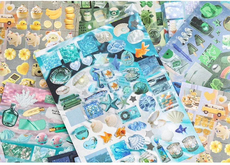 Y2K Aesthetic Sticker Book - 30 Sheets of Kawaii Japanese Stationery Decals