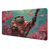Fantasy Card Playmat with Rabbit Archer & Raccoon Design