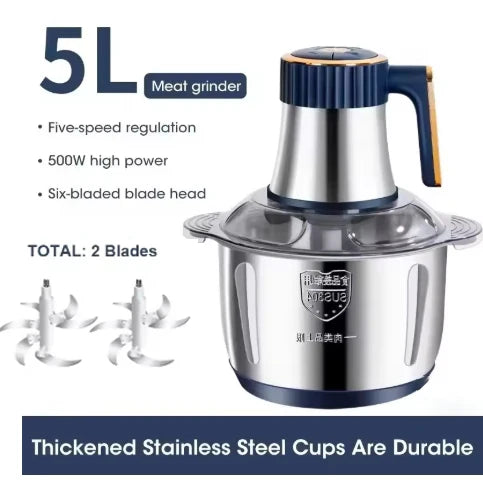 5L Electric Meat Grinder & Food Processor