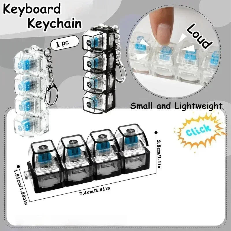 Mini LED Keyboard Fidget Keychain