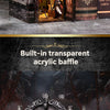 A wooden book nook kit featuring a transparent acrylic baffle and dragon treasure labyrinth decor.
