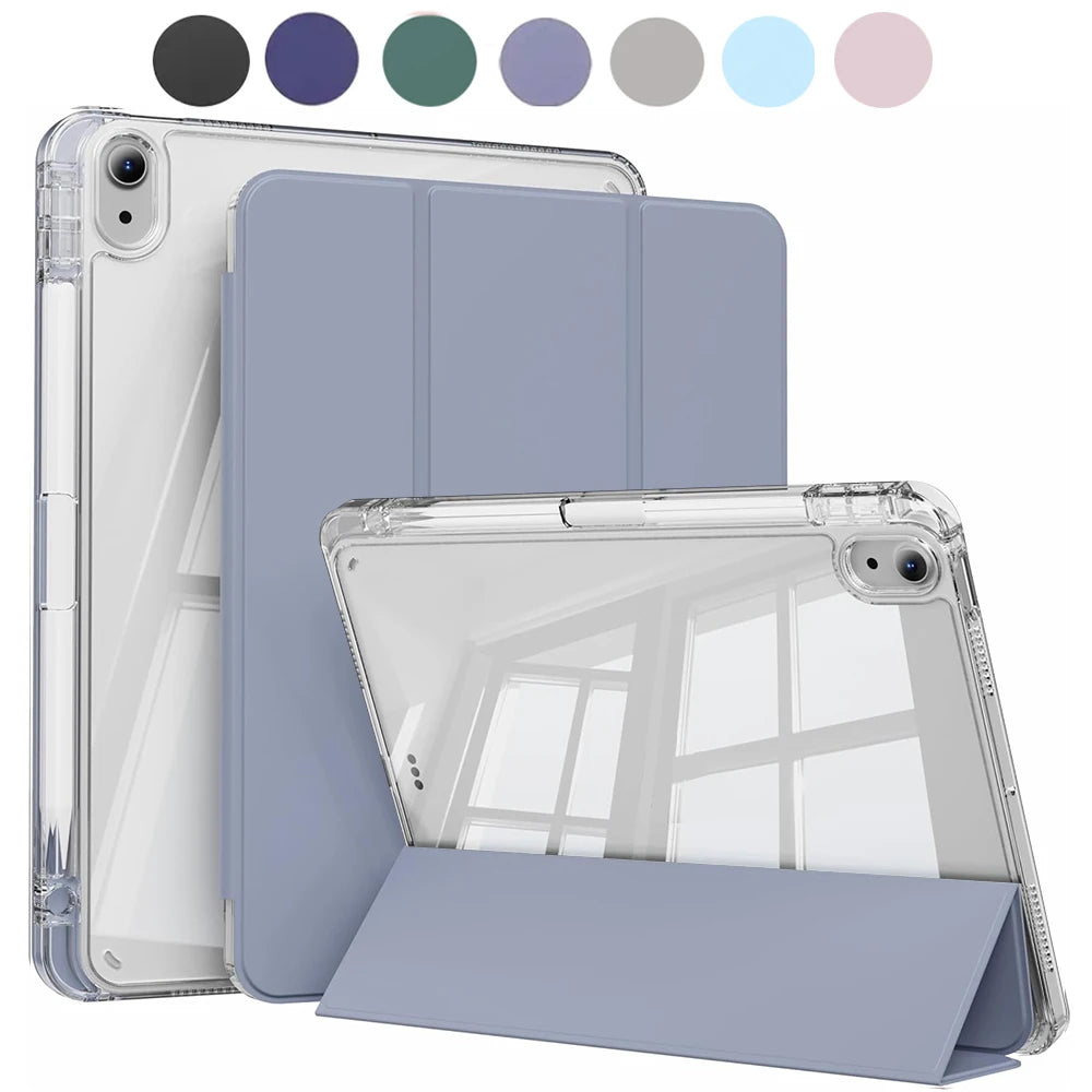 Crystal Clear iPad Case with Built-in Pencil Holder