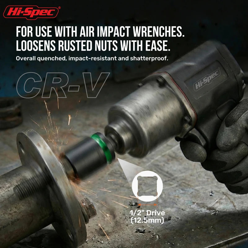 1/2 Inch Drive Impact Socket Set with Storage Rack (8-24mm)