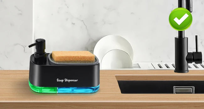 3-in-1 Kitchen Soap Dispenser with Sponge Caddy