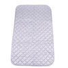 A square, quilted silver ironing mat designed for quick wrinkle removal.