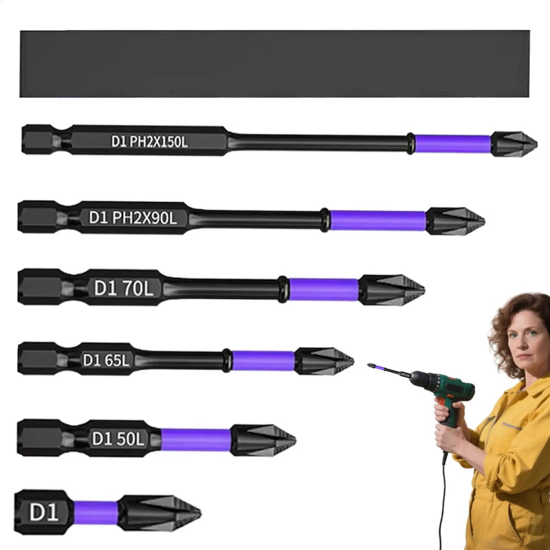 Magnetic Screwdriver Bit Set - 6 Piece Precision Extractor