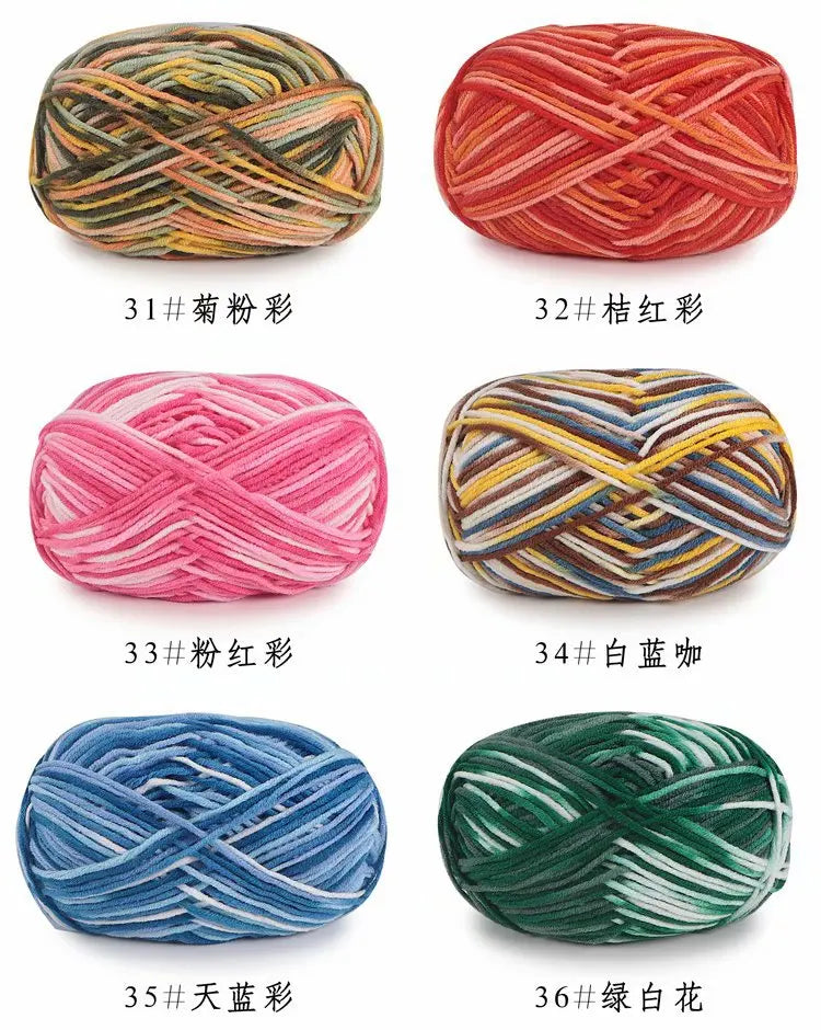 Section-Dyed Milk Cotton Yarn for Knitting and Crochet