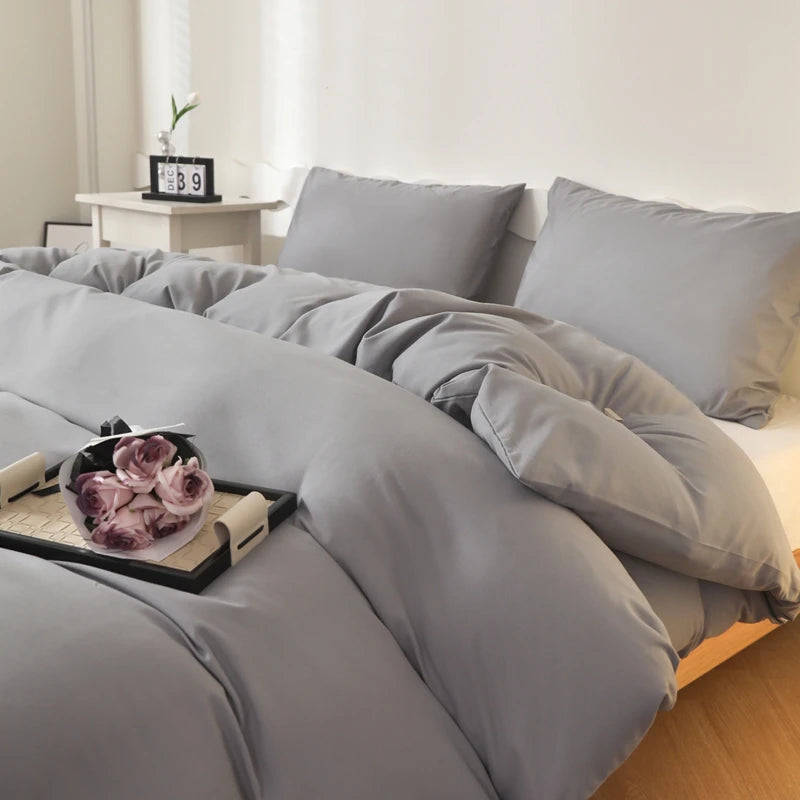Washed Cotton Duvet Cover – Minimalist Solid Color Bedding