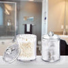 Clear apothecary jar storage set with lids for vanity and bathroom organization