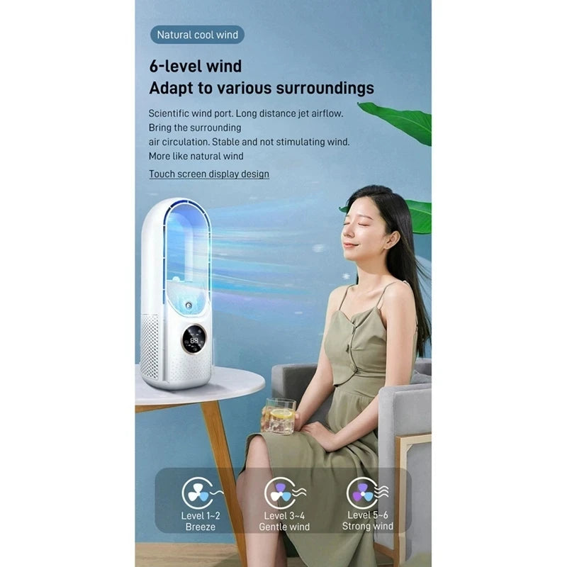 Portable Bladeless Desk Fan with Humidifier