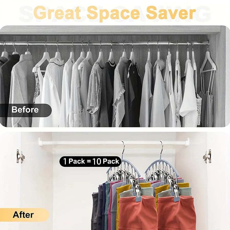 Space-Saving Closet Organizer with 10 Sturdy Clips