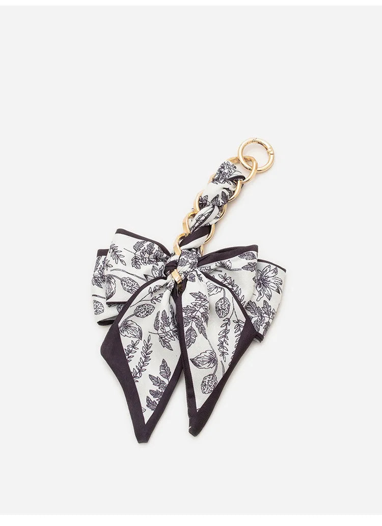 Elegant Bow Chain Bag Strap with Hanging Charm