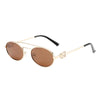 Ovale Sonnenbrille mit Doppelbügel und UV400-Schutz