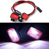 A set of red LED headlights and spotlights for 1/10 RC crawler trucks.