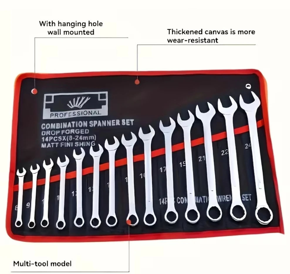14-Pocket Tool Organizer Roll with Carry Handle