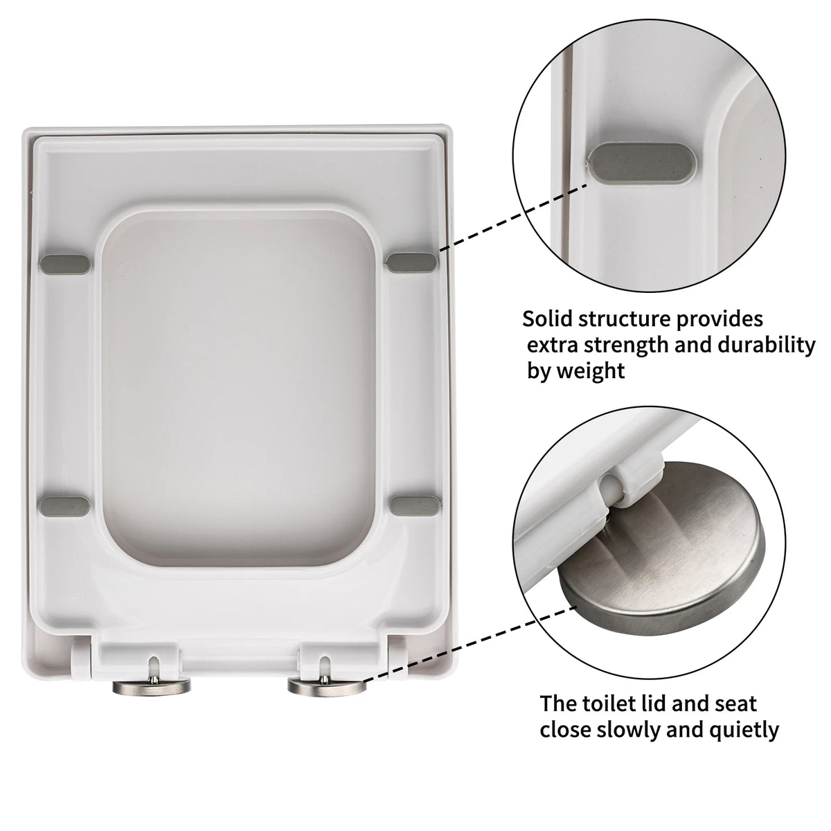 Soft-Closing Toilet Seat with Anti-Bacterial Lid