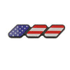 A set of three colored stripes and a blue star emblem sticker for vehicles