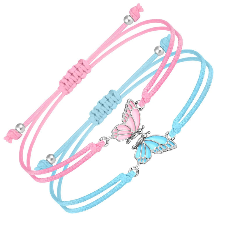 Butterfly Charm Friendship Bracelets (Set of 2)