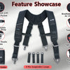 Work Suspenders with Detachable Phone Holder and Tool Belt Support