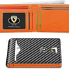 Slim RFID Blocking Leather Card Holder Wallet with Geometric Pattern