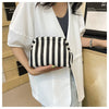 Woven Crochet Hobo Handbag with Colorblock Design
