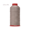 A spool of gray heavy-duty nylon bonded thread with a red cap.
