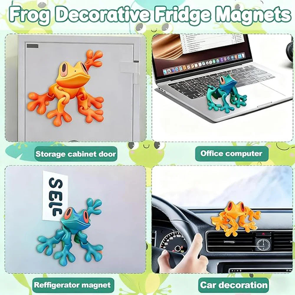 Magnetic Articulated Frog Fidget Toy – 3D Printed Desk Decor