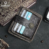 Handcrafted Cowhide Leather Card Wallet with Coin Pocket
