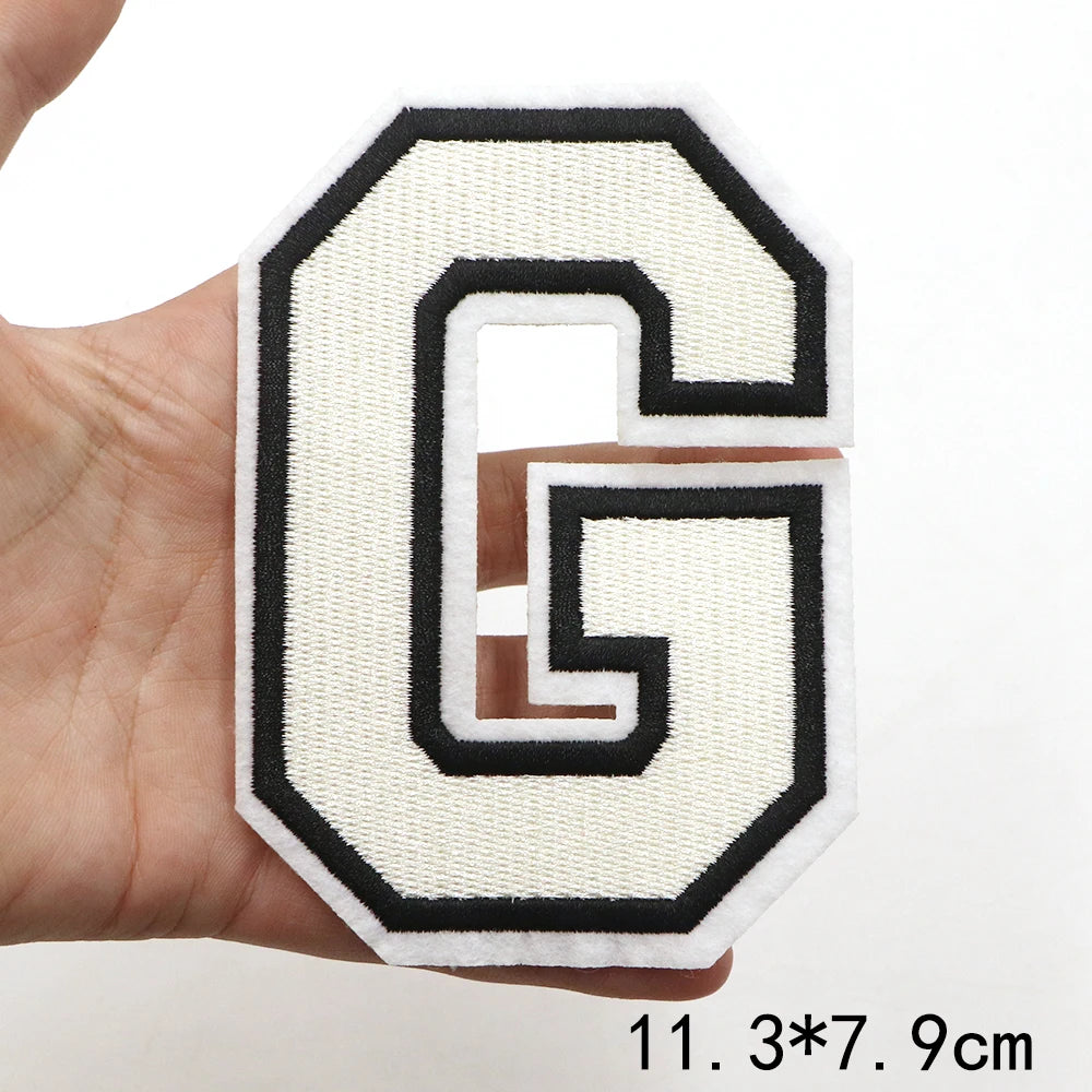 Large White Letter Patch for DIY Clothing Customization