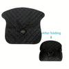 Black leak-proof baby seat pad for strollers and car seats shown in both unfolded and folded states
