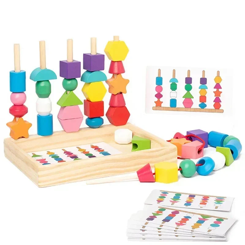 Montessori Wooden Color & Shape Matching Puzzle for Toddlers