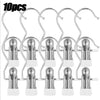 Ten pieces of stainless steel clothespins with hooks for space-saving laundry drying