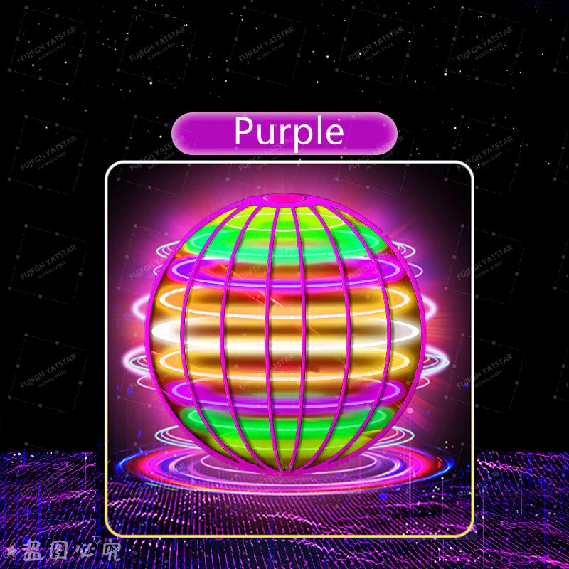 A vibrant purple sphere glowing with internal neon lights set against a dark background.