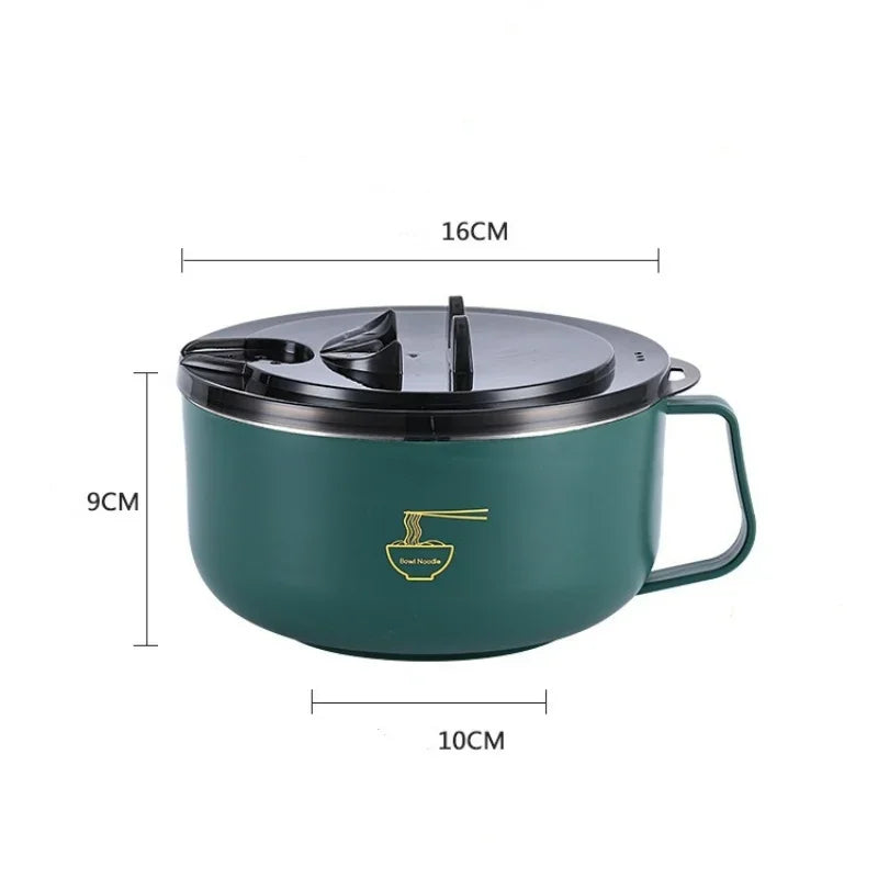 Tazón de Ramen de Acero Inoxidable 304 con Tapa