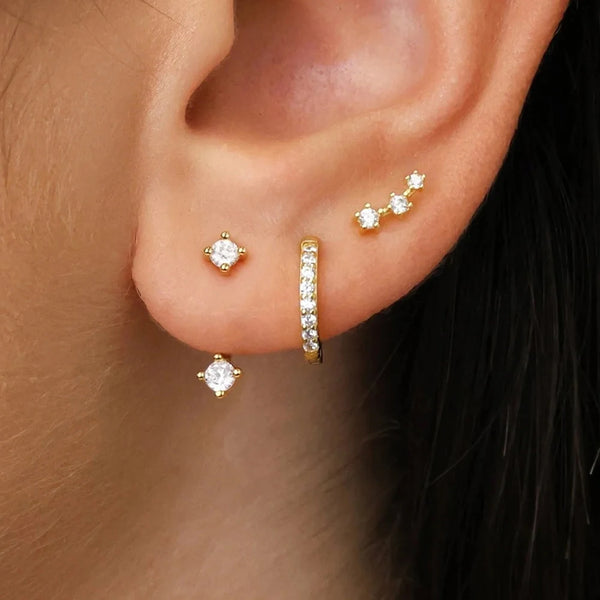 Dainty Square Hoop Earrings Set
