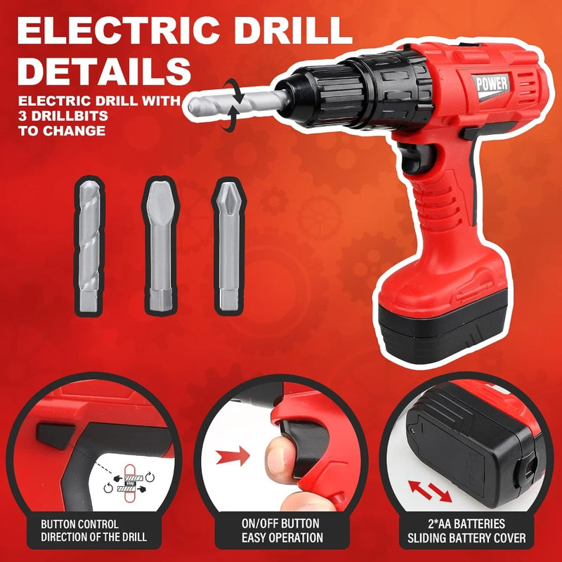 Electric Pretend Play Tool Set for Kids
